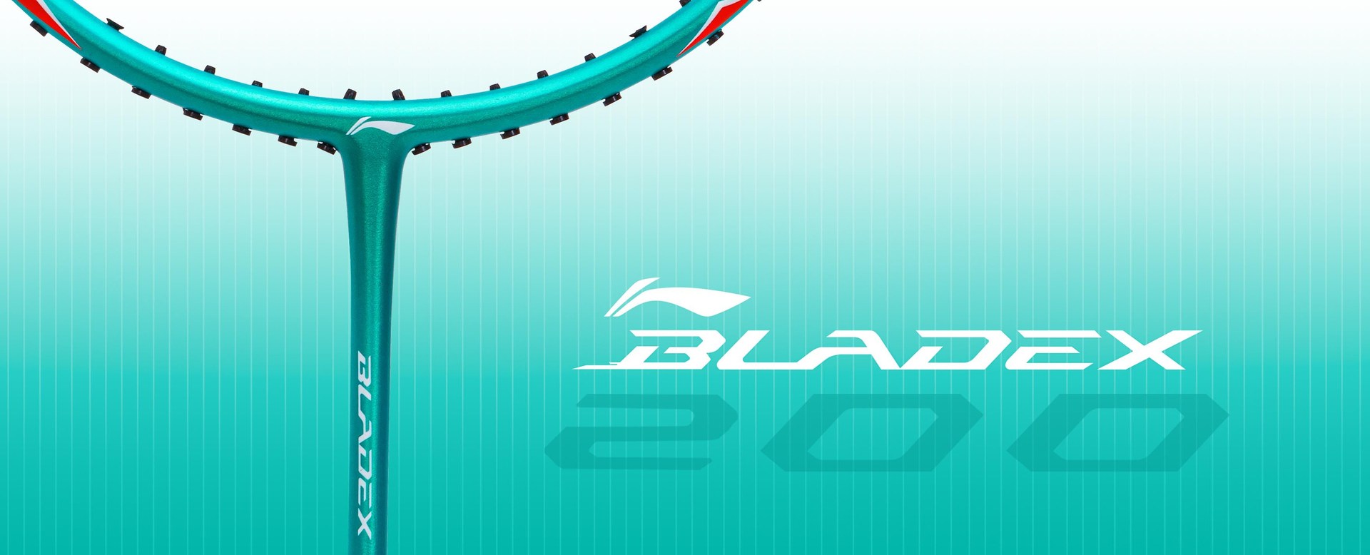 Close up view of Blade X 200 Badminton racket frame by Li-Ning Studio