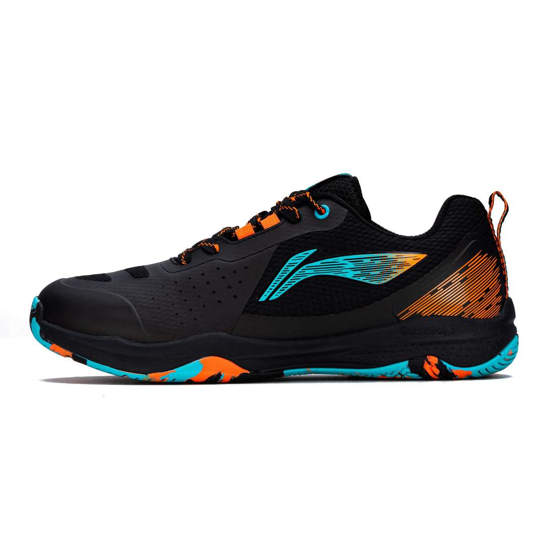 Li-Ning Hypersonic II Non Marking Badminton Shoe (Black/Orange/Turquoise)