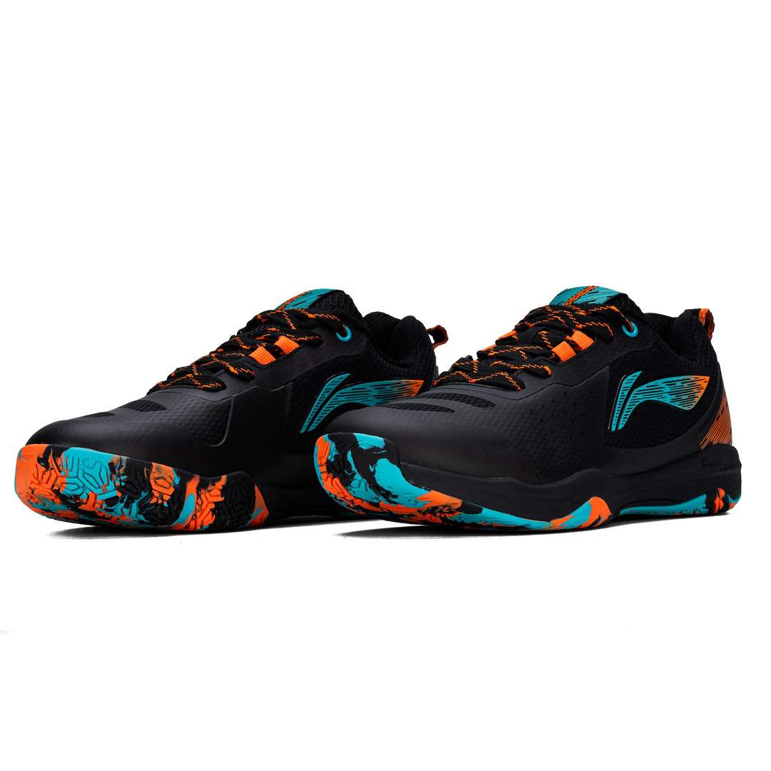 Li-Ning Hypersonic II Non Marking Badminton Shoe (Black/Orange/Turquoise)