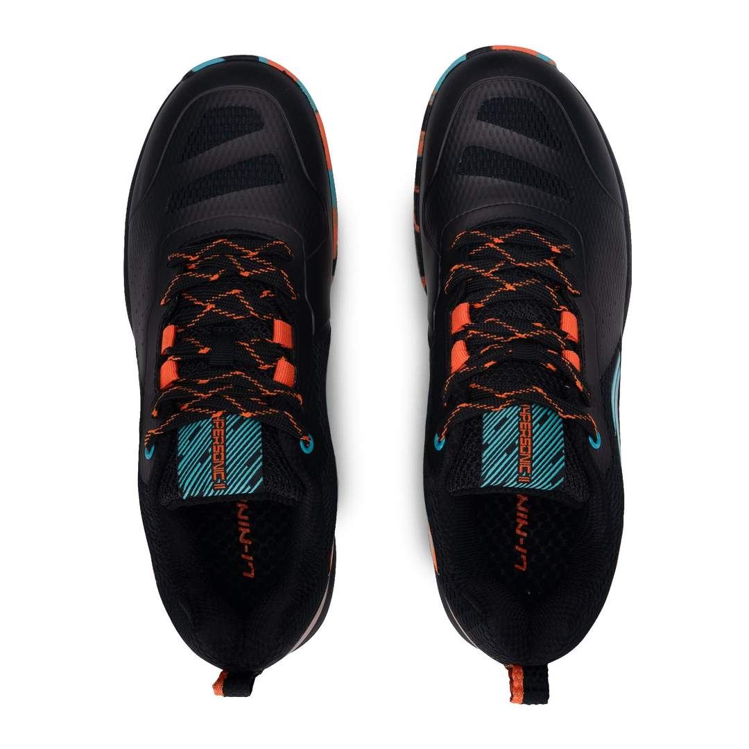 Li-Ning Hypersonic II Non Marking Badminton Shoe (Black/Orange/Turquoise)