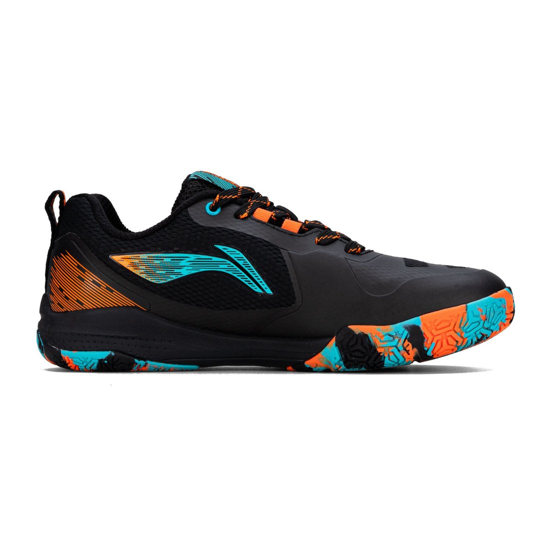 Li-Ning Hypersonic II Non Marking Badminton Shoe (Black/Orange/Turquoise)