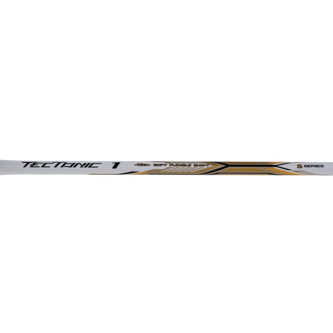 Close up of Li-ning Tectonic 1S Badminton racket shaft