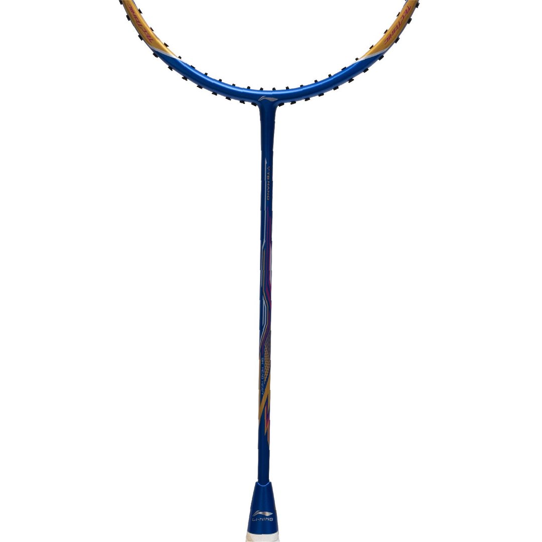 Close up of Li-Ning Tectonic 3R unstrung Badminton racket shaft