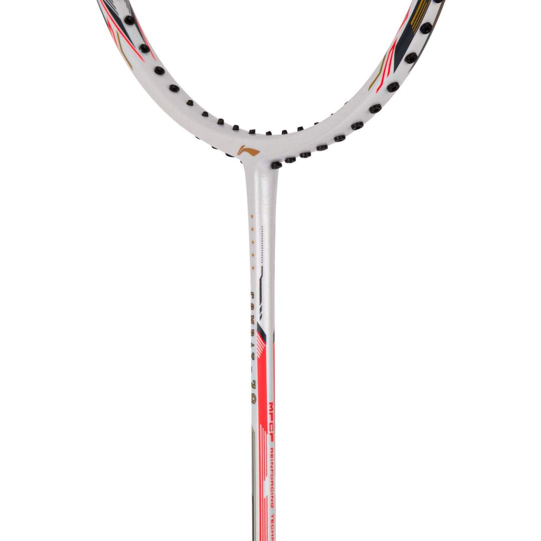 Combat Z8 - 84 Grams (White/Black/Orange Red) Badminton Racket