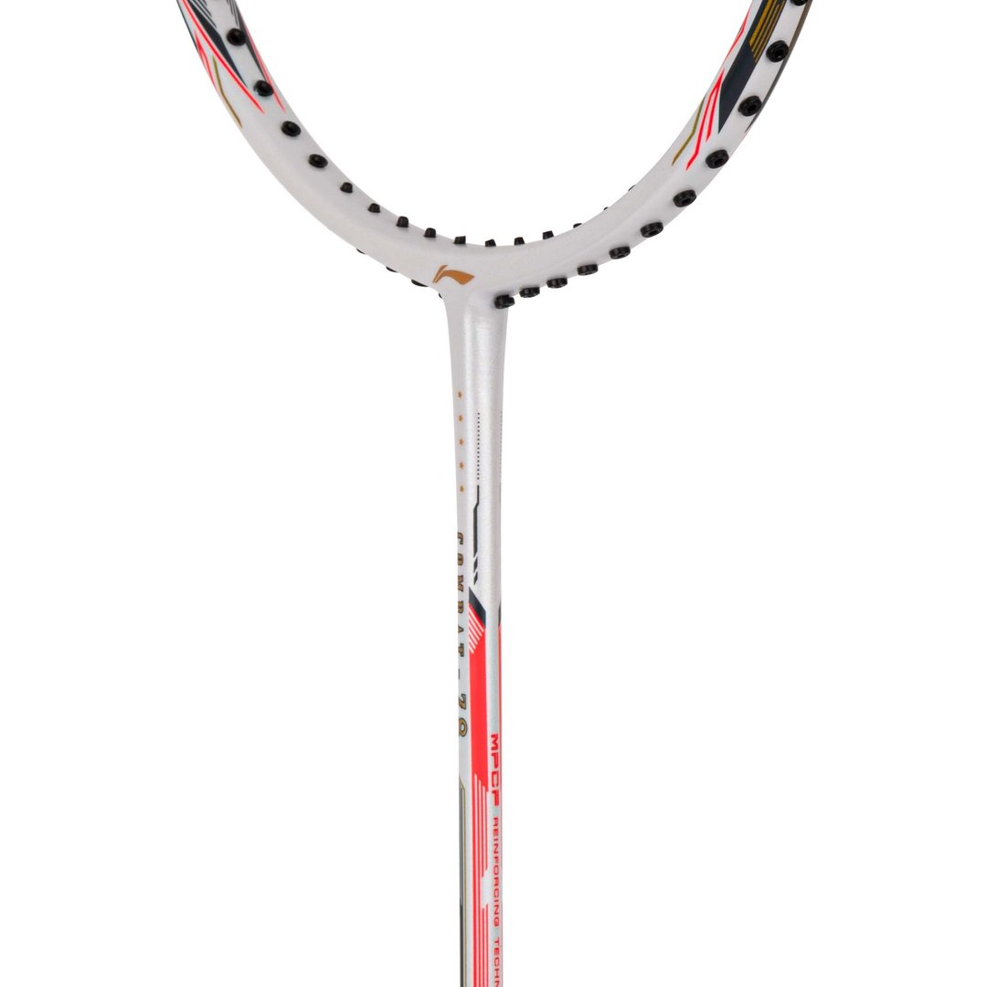Combat Z8 - 84 Grams (White/Black/Orange Red) Badminton Racket