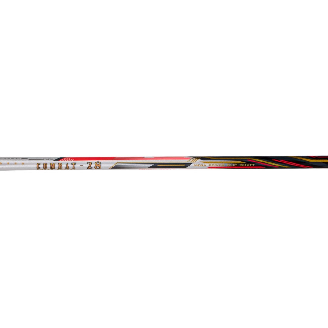Combat Z8 - 84 Grams (White/Black/Orange Red) Badminton Racket