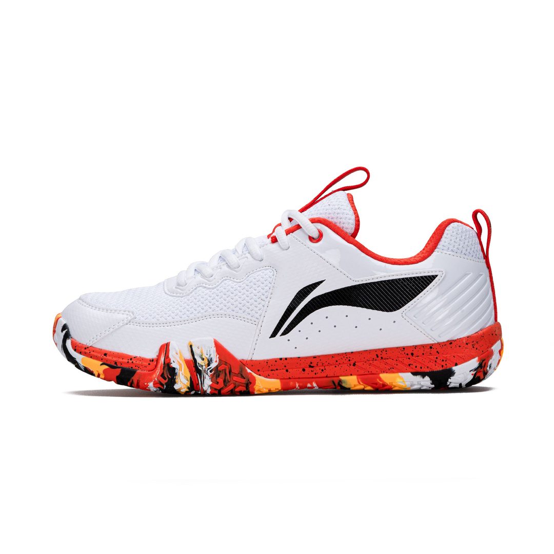 Li-Ning Saga Lite 9 Non-Marking Badminton Shoes (White/Orange/Yellow)