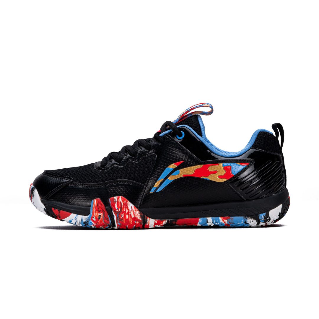 Li-Ning Saga Lite 9  Non Marking Badminton Shoes(Black/Blue/Gold/Red)