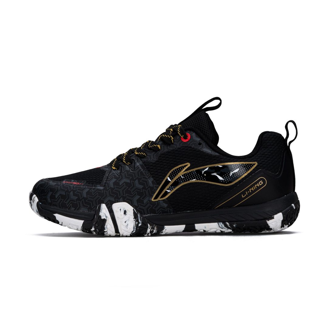 Li-Ning Saga Lite X Non-Marking Badminton Shoes (Black/Gold)