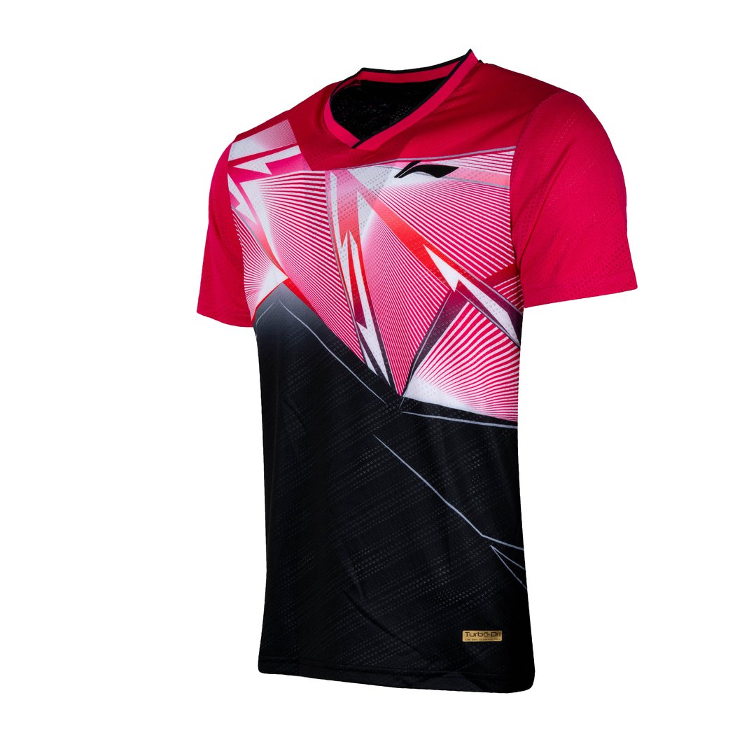 Triangulations T-shirt - Fushia/Black