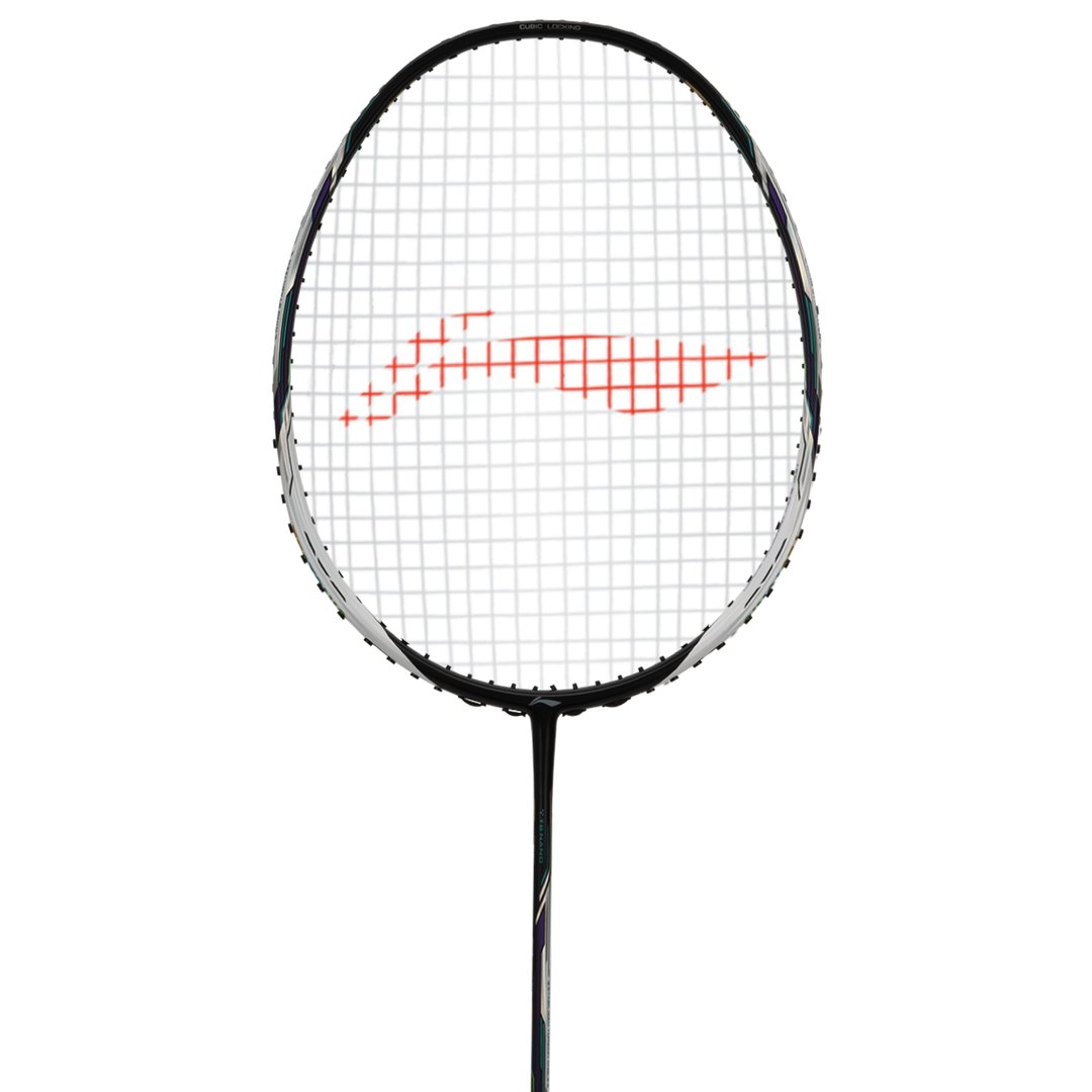 Close up of Tectonic 9 4U Badminton racket head by Li-ning studio