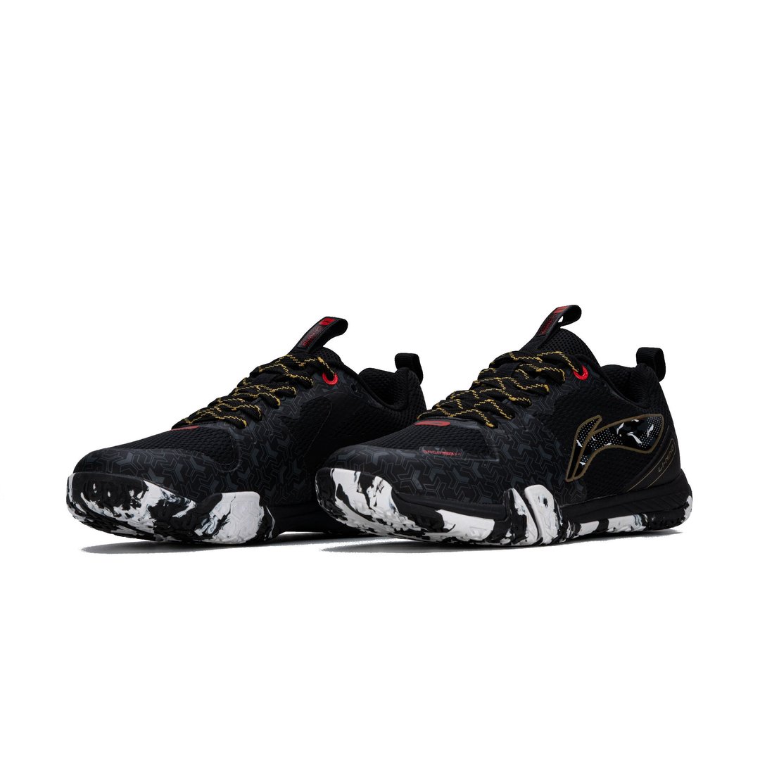 Li-Ning Saga Lite X Non-Marking Badminton Shoes (Black/Gold)