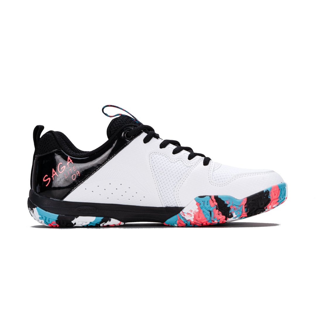 Li-Ning Saga Lite 9  Non Marking Badminton Shoes (White/Black/Orange/Blue)