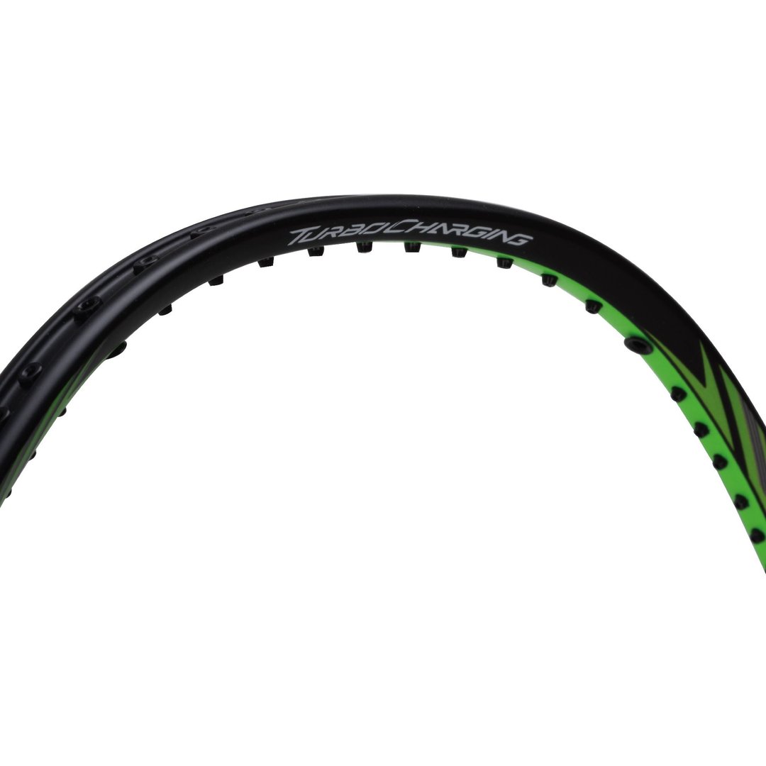 Close up of Turbo Charging N9 II Badminton racket frame by Li-ning studio