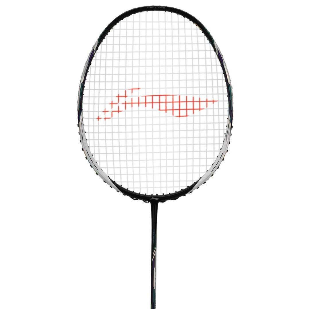 Close up of Tectonic 9 3U Badminton racket head by Li-ning studio